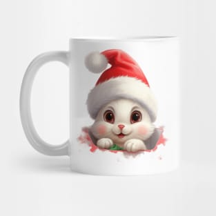 Christmas Peeking Baby Rabbit Mug